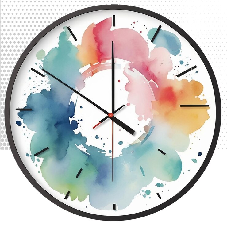 PSD reloj de acuarela con fondo transparente