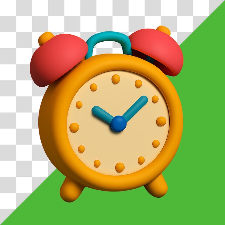 PSD reloj de alarma de dibujos animados en 3d
