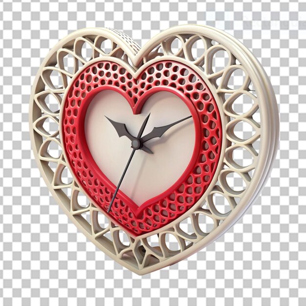 PSD reloj de amor impreso en 3d en un fondo transparente