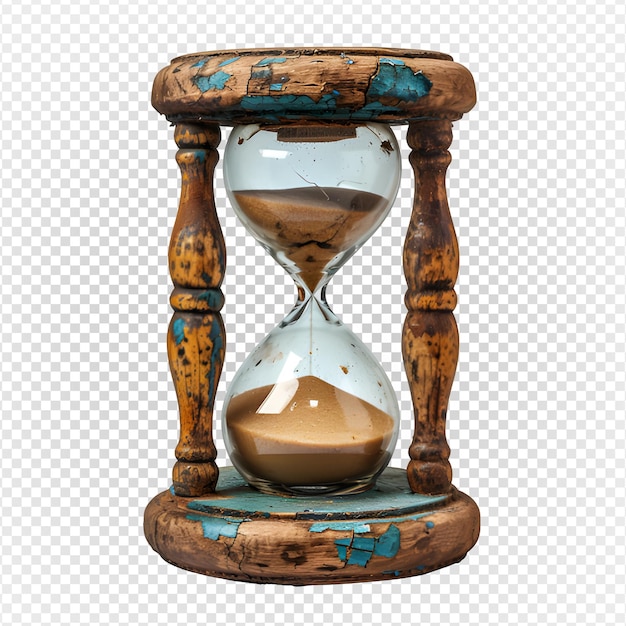 PSD reloj de arena aislado en fondo transparente reloj de arena antiguo png generativo ai.