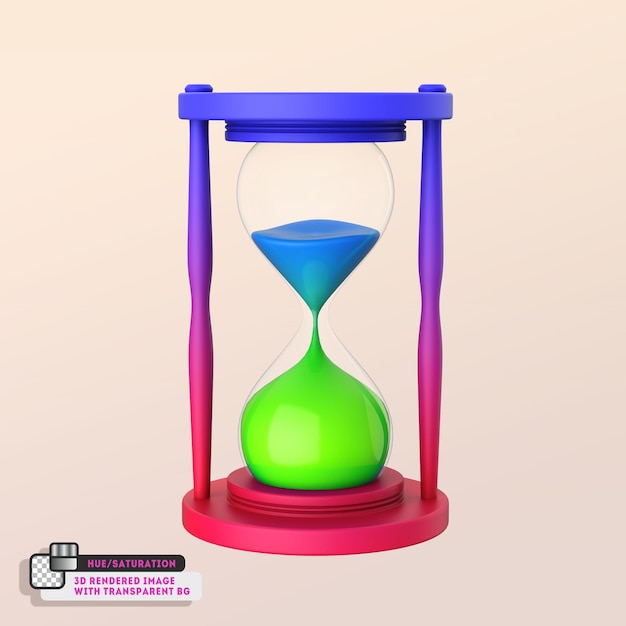 reloj de arena aislado sobre fondo blanco icono 3D ilustración