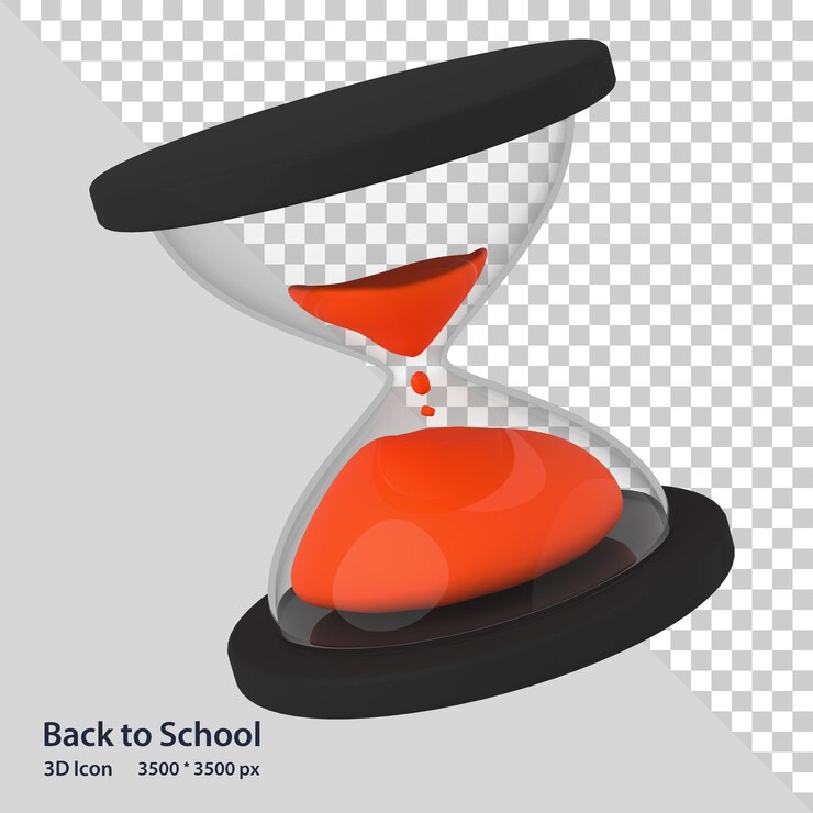 El reloj de arena de regreso a la escuela 3D Icon Render