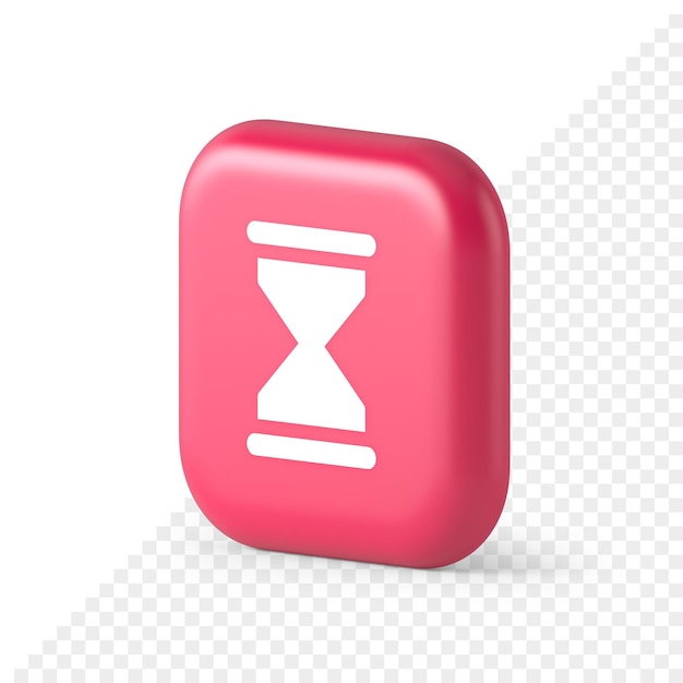 Reloj de arena reloj de arena botón de medición de tiempo cuenta regresiva minuto hora período 3d icono isométrico realista