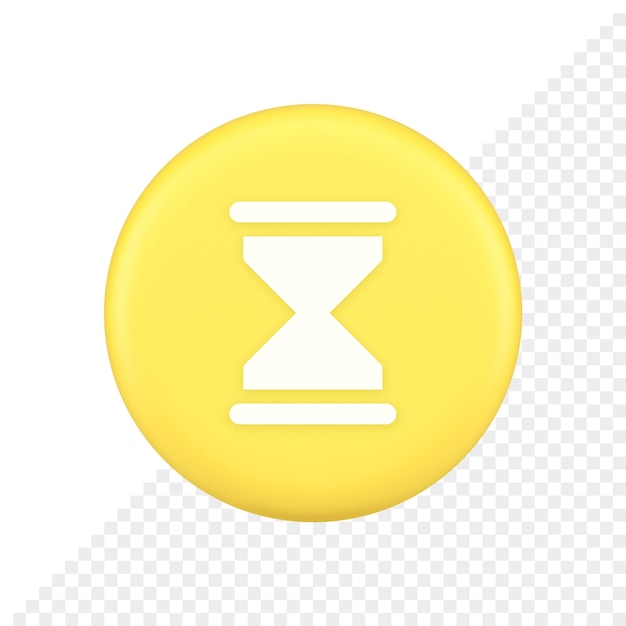 Reloj de arena reloj de arena botón de medición de tiempo cuenta regresiva minuto hora período icono de aplicación 3d