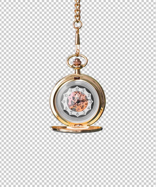 PSD reloj de bolsillo vintage aislado sobre fondo blanco