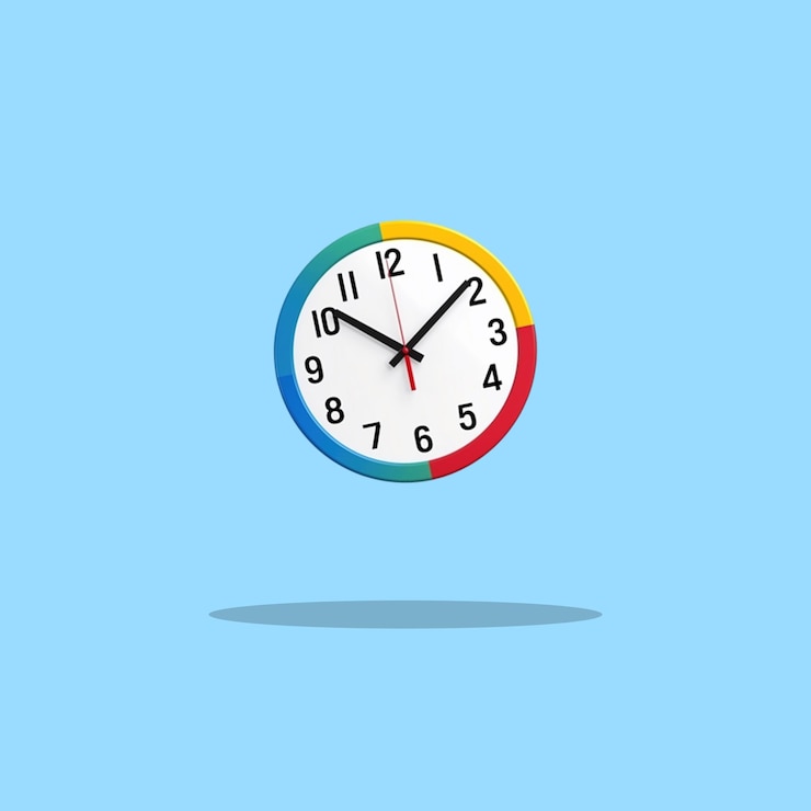 PSD un reloj colorido con la hora de 12 00 en él