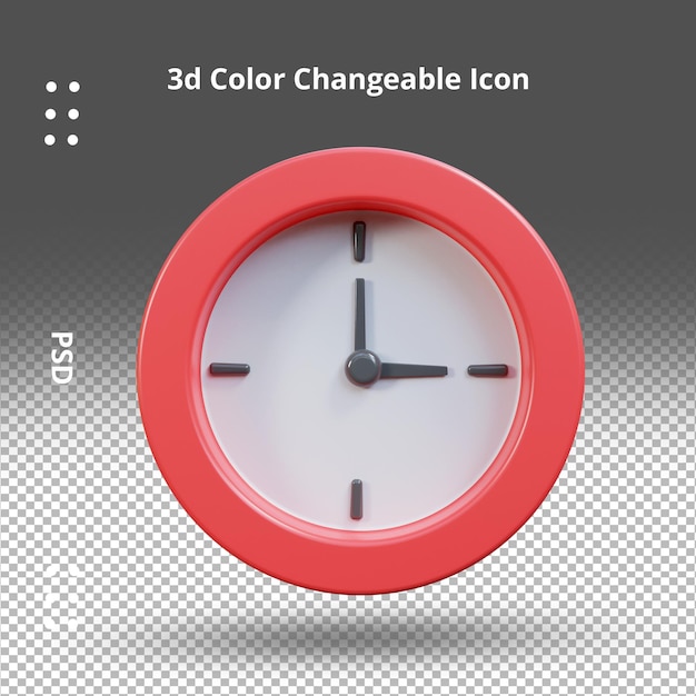 Reloj despertador minimalista renderizado 3d aislado o icono de reloj despertador de renderizado 3d