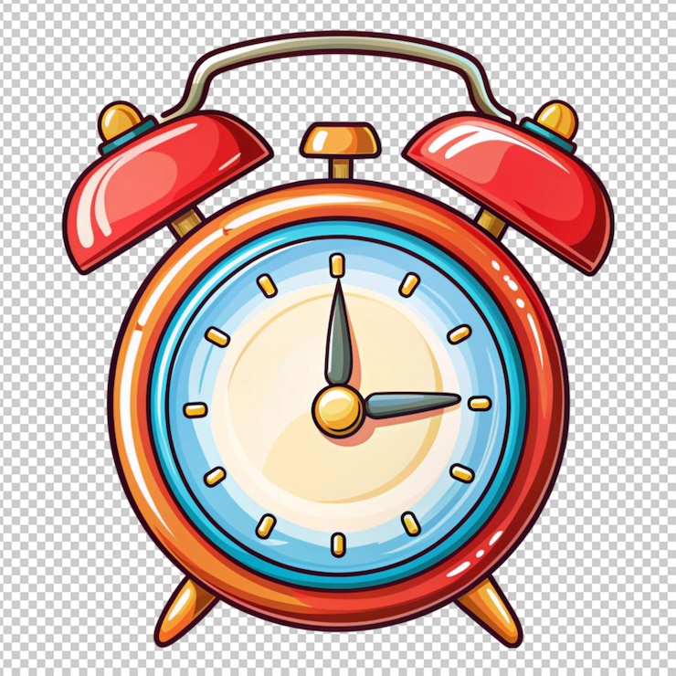 PSD reloj de despertador rojo en estilo arte pop retro