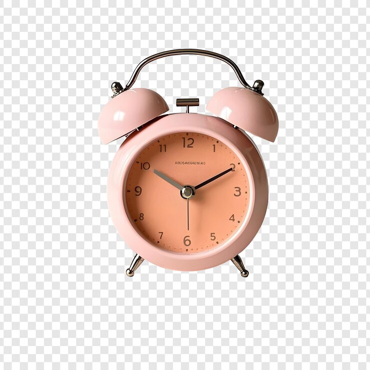 PSD reloj despertador rosa con el número 6 en él