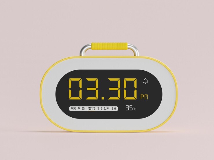 Un reloj digital con la hora 3 : 30 en él