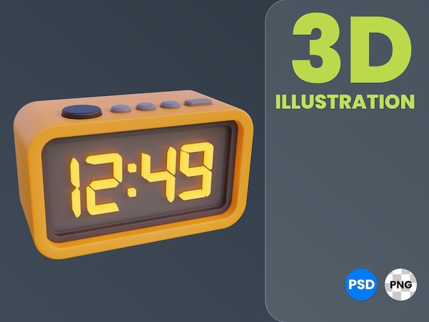 un reloj digital muestra la hora como 1249