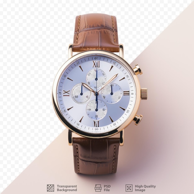 Reloj de lujo para hombre sobre fondo transparente.