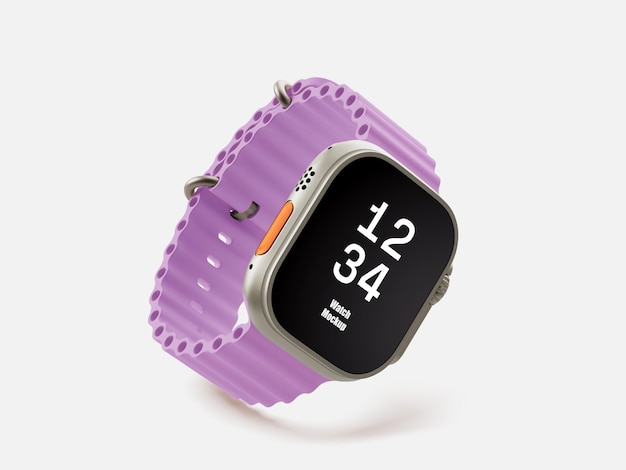 Reloj de manzana con correa púrpura