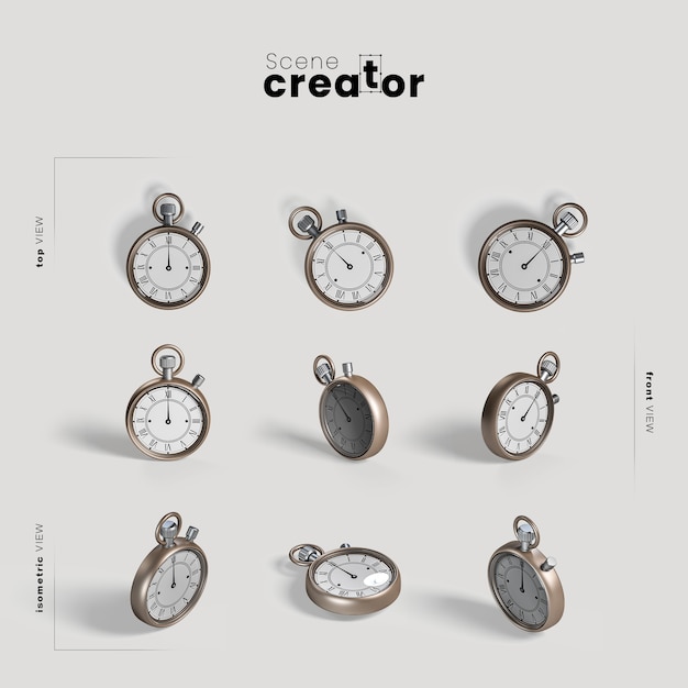 Reloj de medianoche variedad ángulos creador de escena navideña