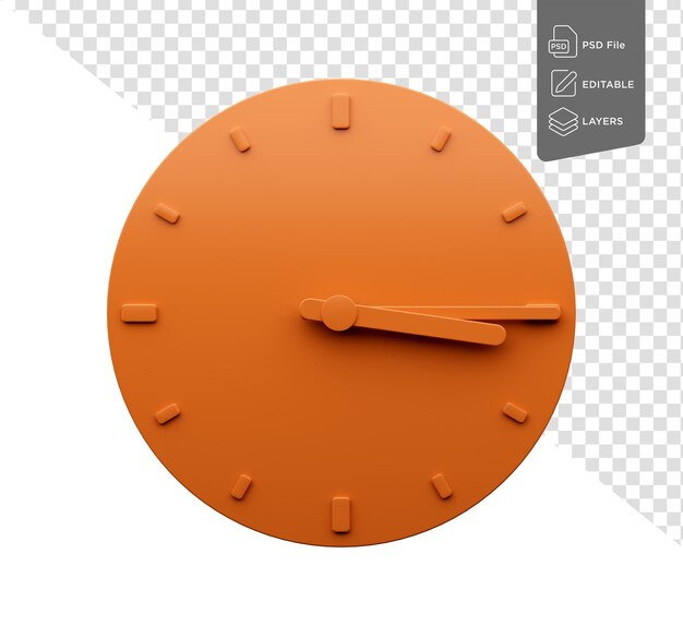 Reloj naranja mínimo 03:15 Cuarto pasado tres O39Reloj 03:15 o tres quince Ilustración en 3D