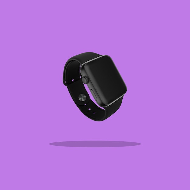 Un reloj negro con una correa negra en la parte inferior