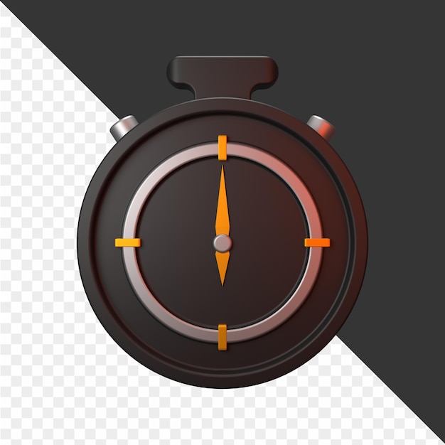 un reloj negro con un marcador amarillo en él