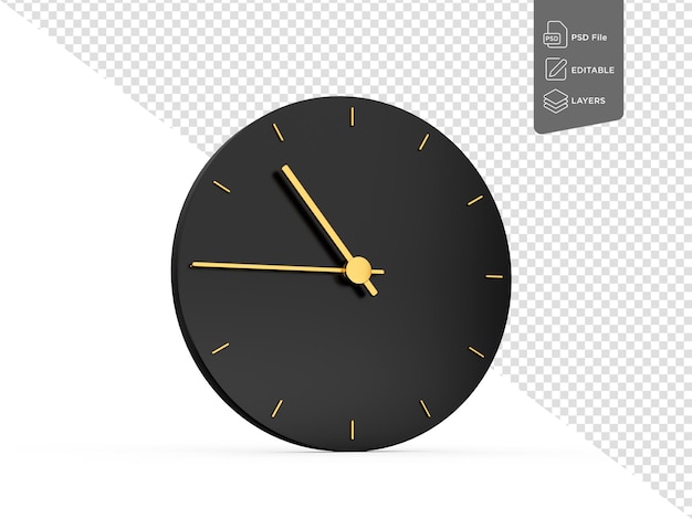 Reloj de oro premium 1045 O Reloj cuarto a las once diez cuarenta y cinco O39Reloj hora 3d Ilustración