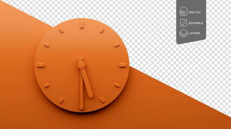 PSD reloj de pared minimalista de 1730 3d ilustración