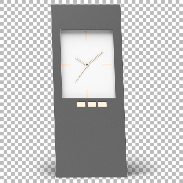 PSD un reloj de pared moderno con un diseño elegante con una cara minimalista y tres botones