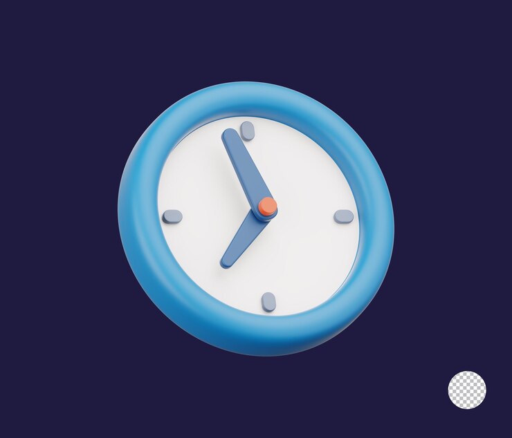 PSD el reloj skyblue 3d representa la imagen de la ilustración