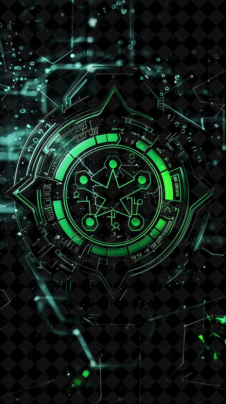 PSD un reloj verde y negro con un fondo verde con la palabra la palabra en él