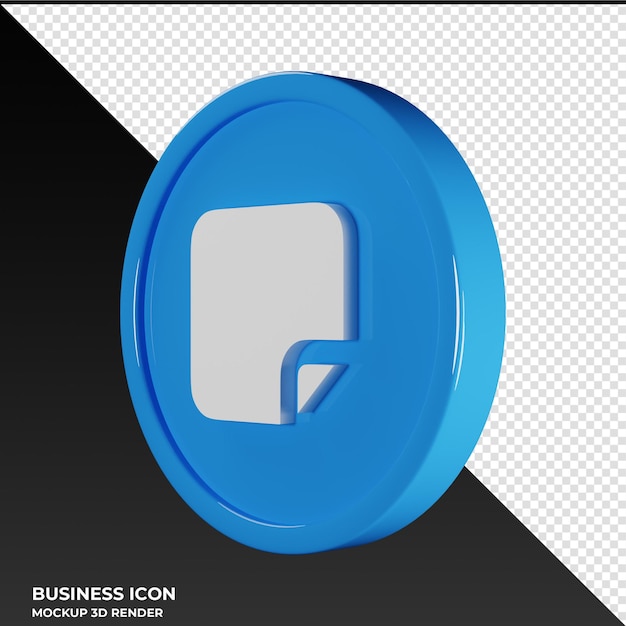 Remarque Sticky Business Icon Illustration de rendu 3D