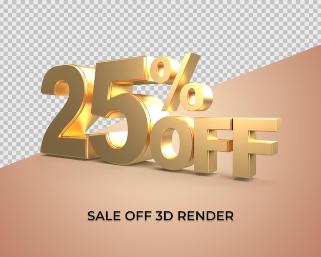 Remise 25 Pourcentage De Vente Style Or 3d