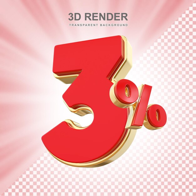 PSD remise de 3 % sur les ventes de rendu 3d