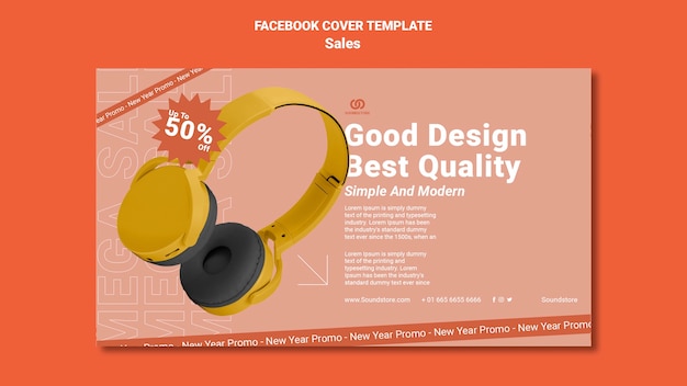 PSD remise sur les ventes couverture facebook