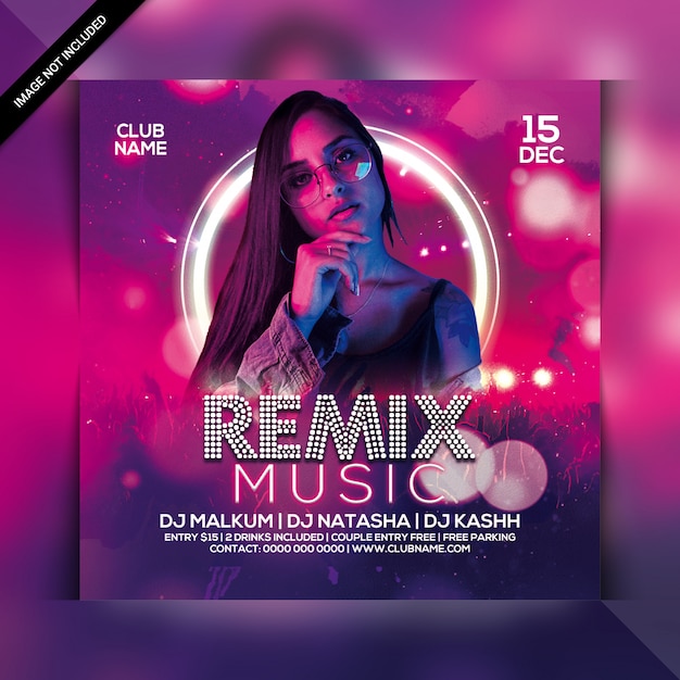 Remix flyer de fiesta de música