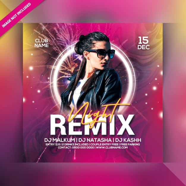 Remix flyer de fiesta nocturna