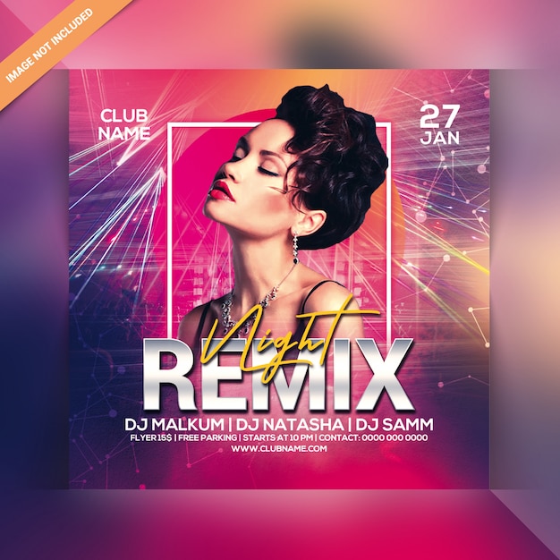 Remix flyer de fiesta nocturna