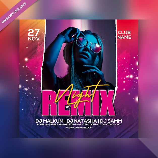 Remix flyer de fiesta nocturna