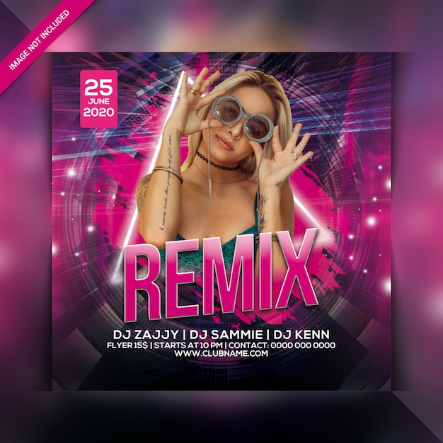 PSD remix flyer de fiesta