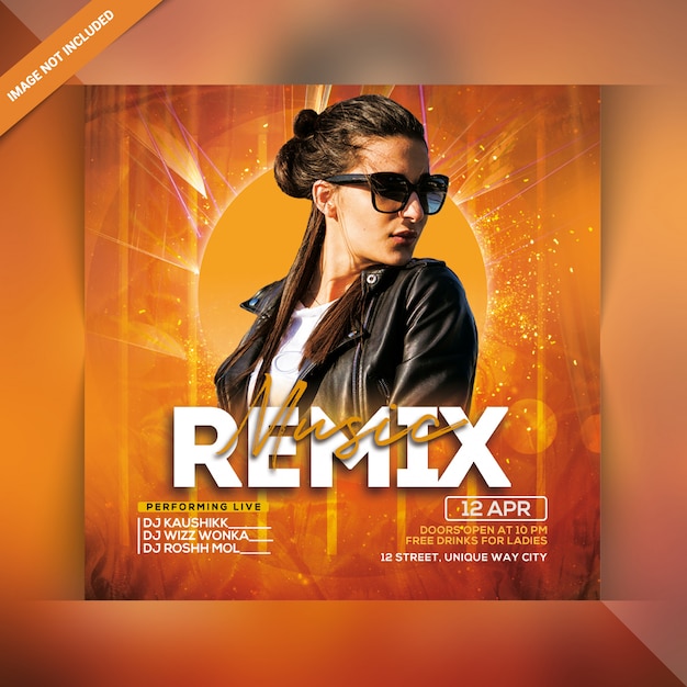 Remix musik party flyer