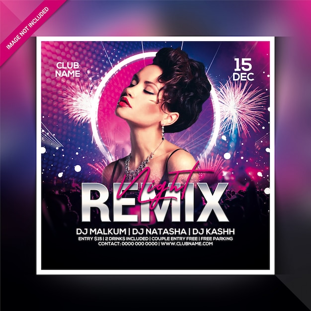 Remix nacht party flyer vorlage