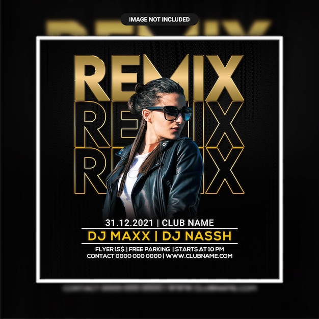 Remix nachtclub party flyer vorlage