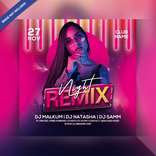 Remix panfleto de festa à noite