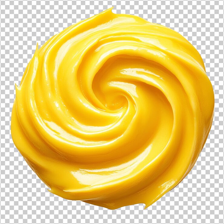 PSD un remolino amarillo cremoso sobre un fondo blanco
