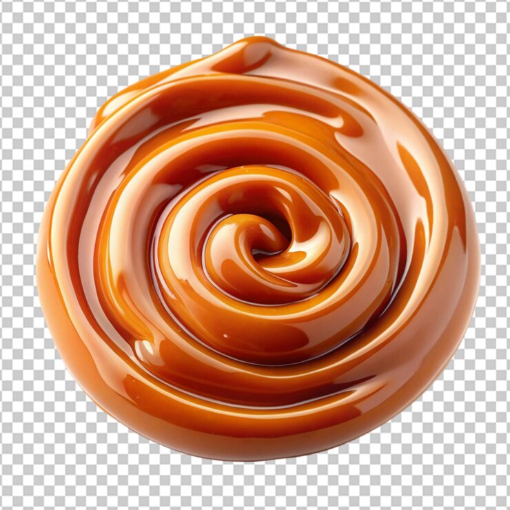PSD el remolino de caramelo líquido aislado sobre un fondo transparente