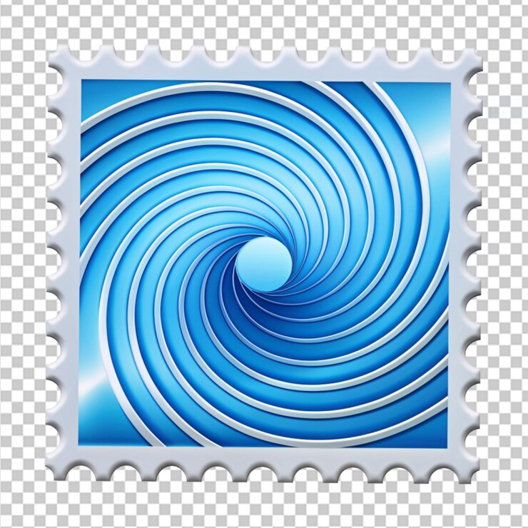 PSD un remolino postal azul sobre un fondo transparente