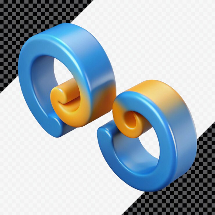 PSD los remolinos azules y amarillos renderizados en 3d
