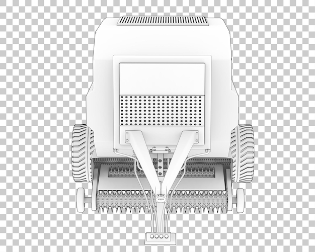 PSD remolque agrícola en la ilustración de renderizado 3d de fondo transparente