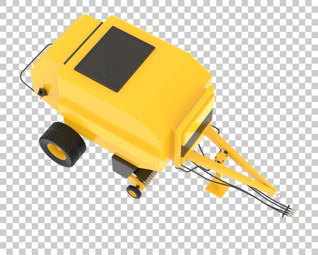 Remolque agrícola en la ilustración de renderizado 3d de fondo transparente