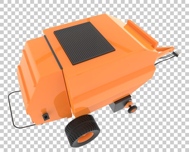 Remolque agrícola en la ilustración de renderizado 3d de fondo transparente