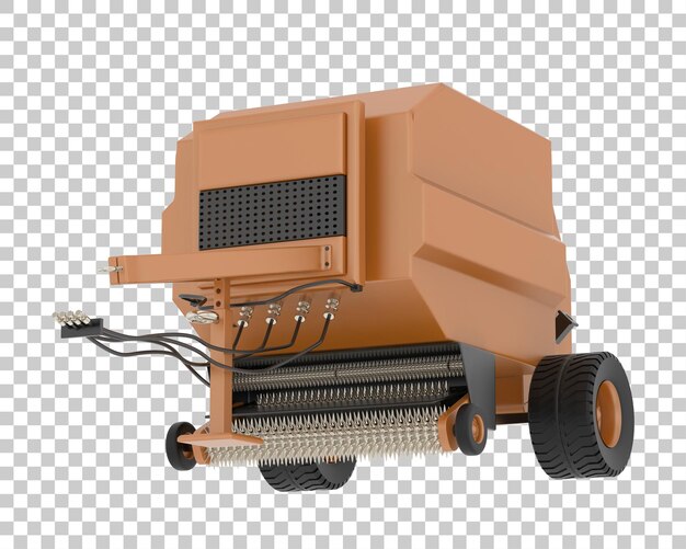 Remolque agrícola en la ilustración de renderizado 3d de fondo transparente