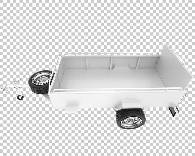 PSD remolque de coche aislado en la ilustración de renderizado 3d de fondo transparente