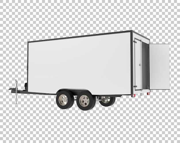 Remorque réfrigérée sur fond transparent illustration de rendu 3d