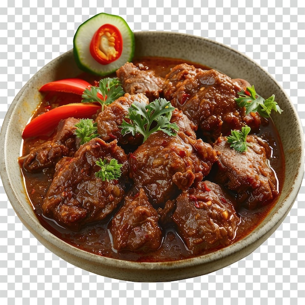 PSD le rendang indonésien à fond transparent